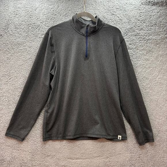 Marine Layer Men's Large Gray Pullover 1/4 Zip Samsara Company‎ Logo Soft - Picture 1 of 8